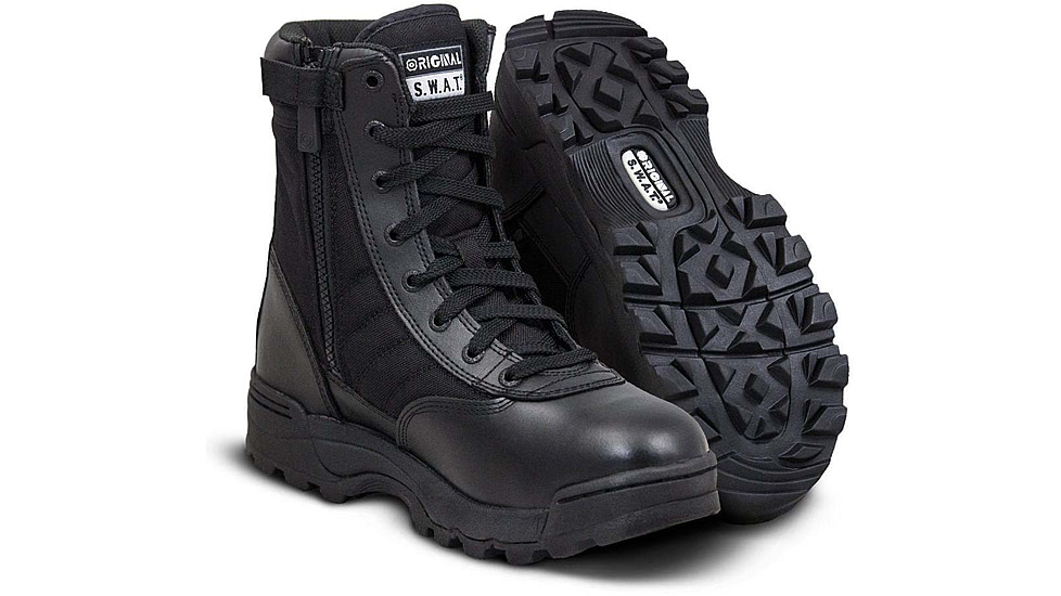 Original S.W.A.T. Classic 9in. Side Zip Tactical Boots, Black, 7.5, 115201-7.5-R