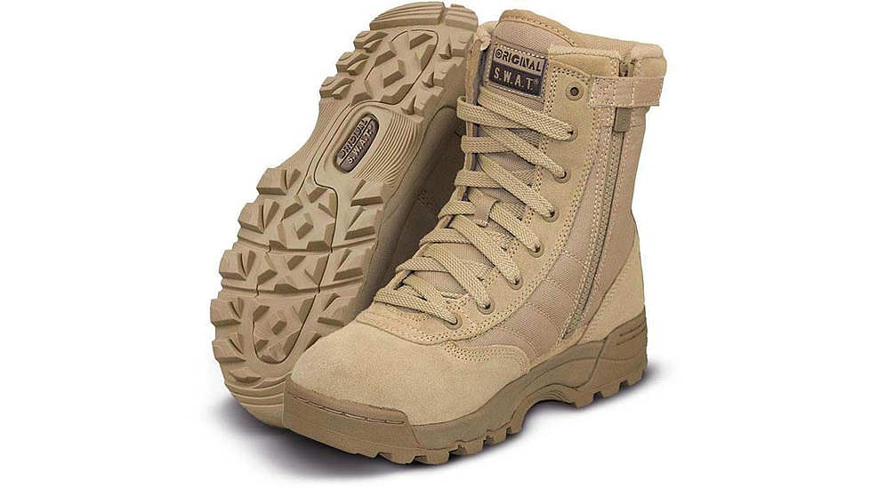 Original S.W.A.T. Classic 9in. Tactical Boots, Side Zip, Tan,7, 115202-7.0-R