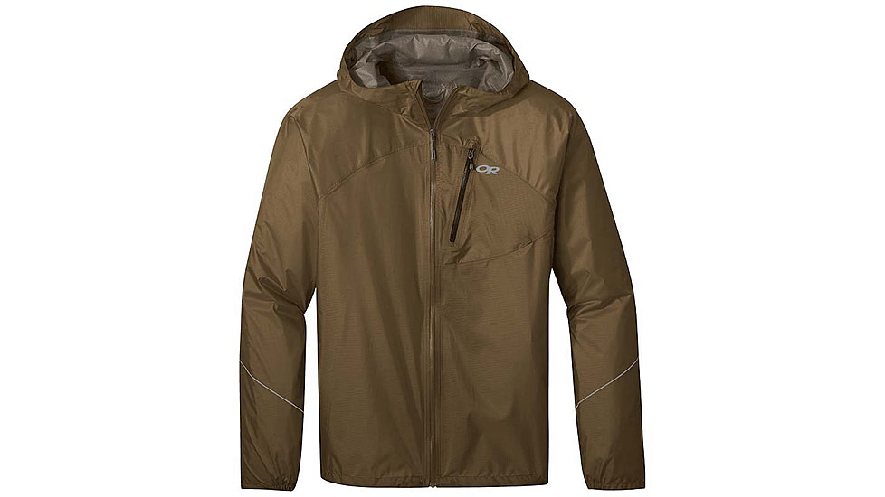 Outdoor Research Helium Rain Jacket - Mens, Coyote, Small, 2753860014006