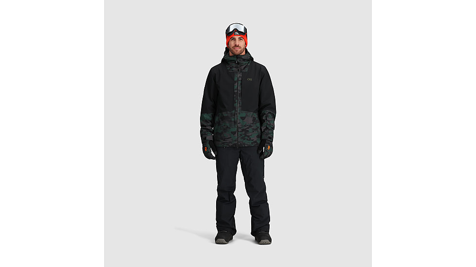 Outdoor Research Snowcrew Jacket - Mens, Grove Camo/Black, Medium, 2831902533007