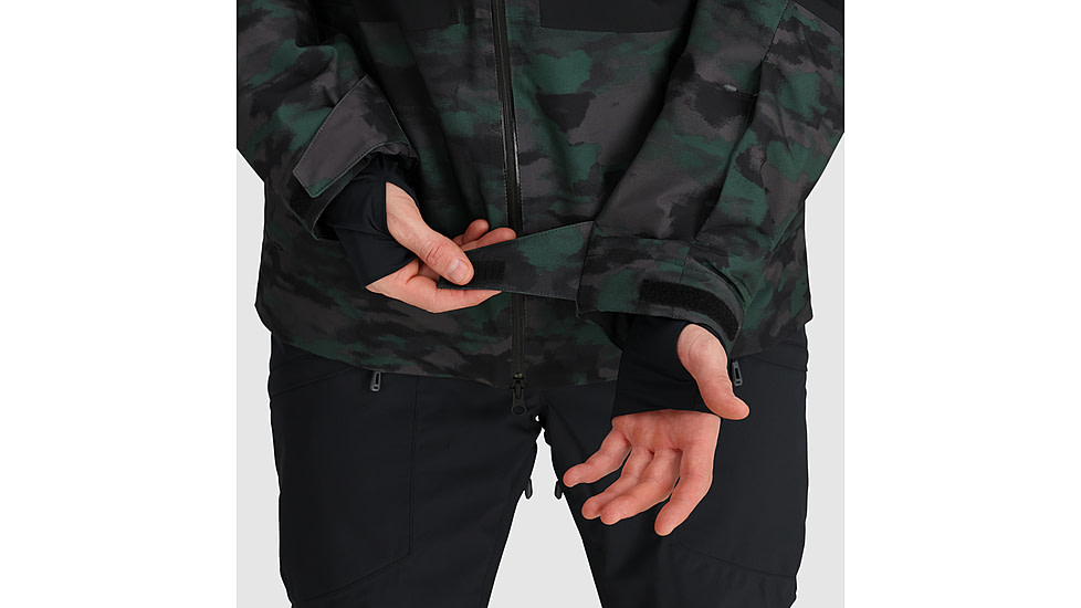 Outdoor Research Snowcrew Jacket - Mens, Grove Camo/Black, Medium, 2831902533007