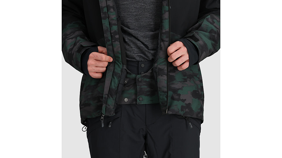 Outdoor Research Snowcrew Jacket - Mens, Grove Camo/Black, Medium, 2831902533007