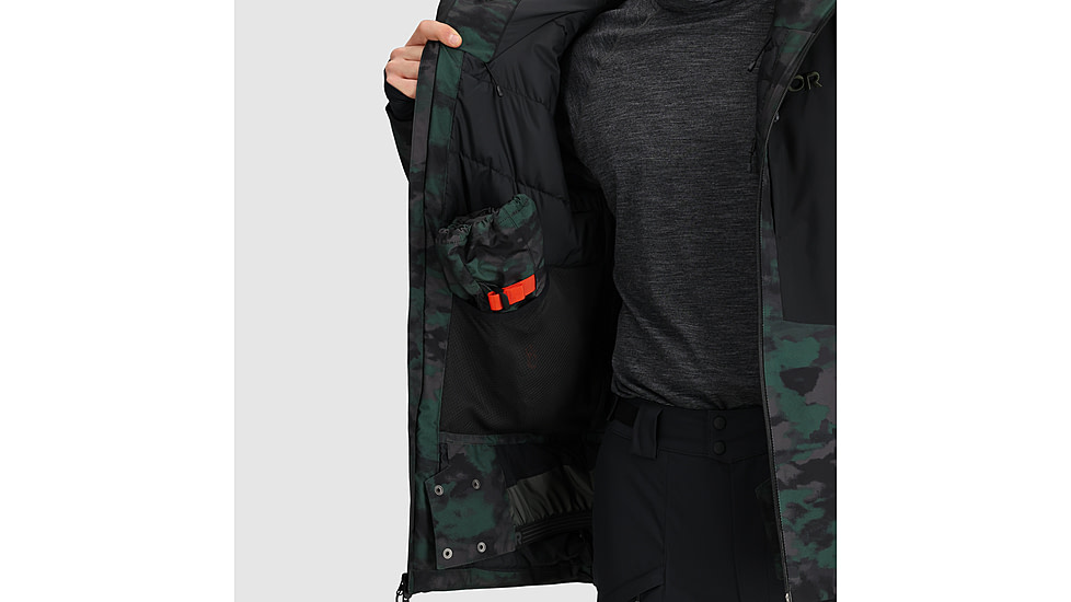 Outdoor Research Snowcrew Jacket - Mens, Grove Camo/Black, Medium, 2831902533007