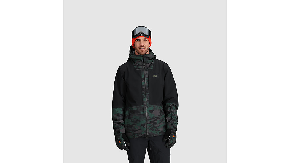 Outdoor Research Snowcrew Jacket - Mens, Grove Camo/Black, Medium, 2831902533007