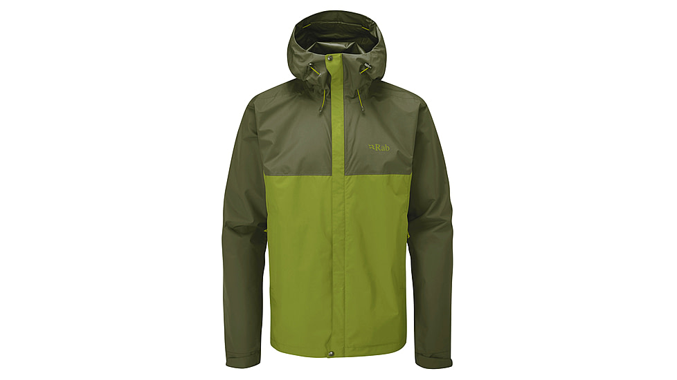 Rab Downpour Eco Jacket - Mens, Army/Aspen Green, Large, QWG-82-ARA-LRG