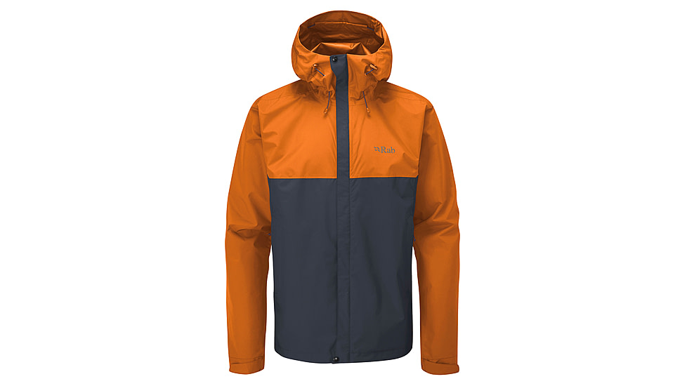 Rab Downpour Eco Jacket - Mens, Marmalade/Beluga, Large, QWG-82-MAB-LRG