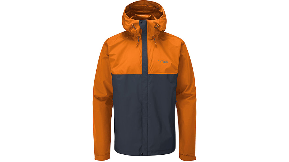 Rab Downpour Eco Jacket - Mens, Marmalade/Beluga, Small, QWG-82-MAB-SML