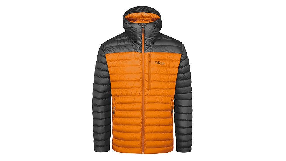 Rab Microlight Alpine Jacket - Mens, Graphene/Marmalade, Large, QDB-12-GMA-LRG