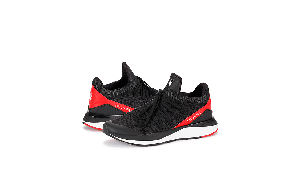 Spyder Tempo Sneakers - Mens, Black/ Fiery Red, M100, SP10152-M100