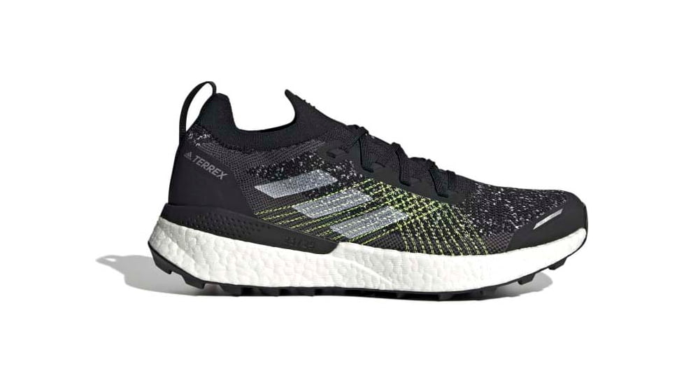 Adidas Terrex Two Ultra Primeblue Trail Running Shoes - Men's, Core Black/Ftwr White/Solar Yellow, 11, H69066-11