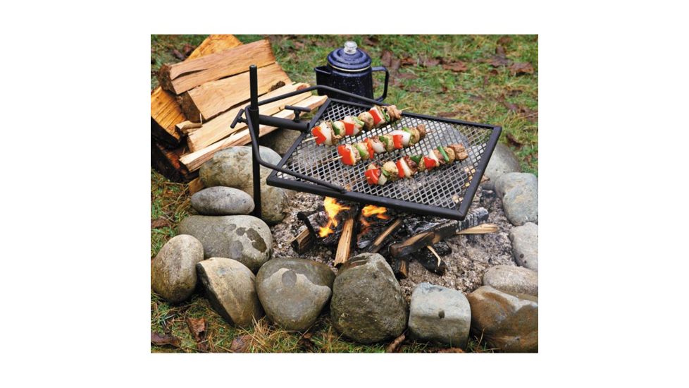 Adjust-A-Grill Outdoor Camping Grill, 16x16in, Black, 13570