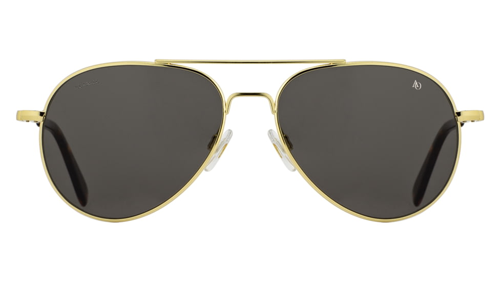AO General Sunglasses, Gold, True Color Gray SkyMaster Glass Lenses, Polarized, 58-14-145 B52.5, GEN158STTOGYG-P