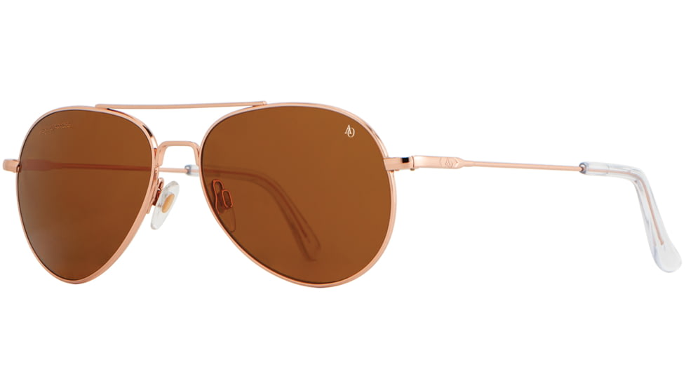 AO General Sunglasses, Rose Gold, Cosmetan Brown SkyMaster Glass Lenses, Polarized, 58-14-145 B52.5, GEN558STCLBNG-P