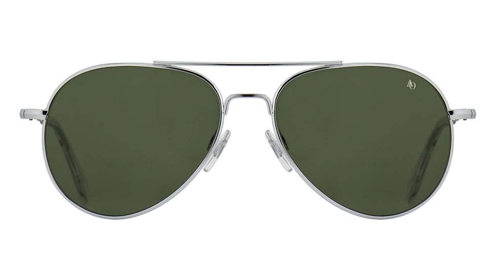 AO General Sunglasses, Silver, Calobar Green AOLite Nylon Lenses, 55-14-140 B47, GEN255STSMGNN