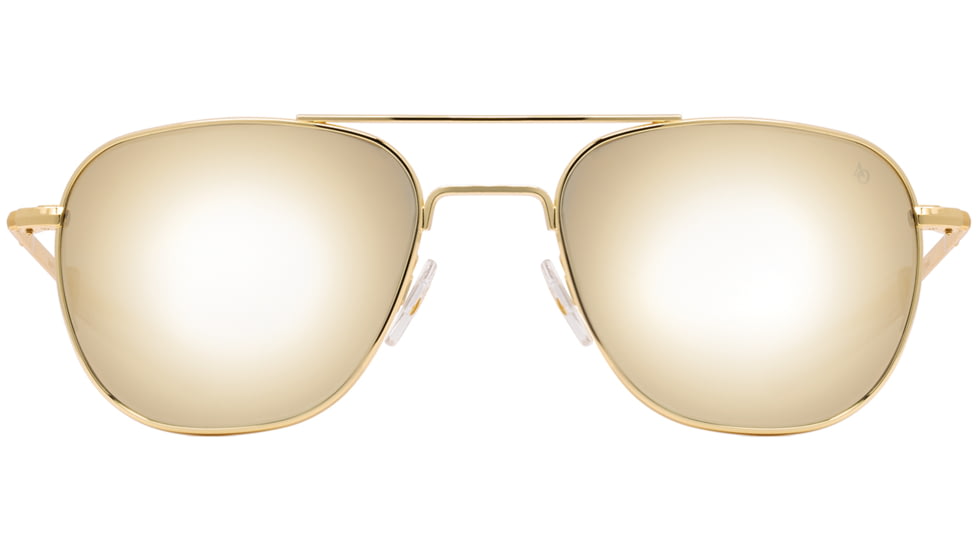 AO Original Pilot Sunglasses, Gold Frame, 52 mm SunFlash Gold Mirror AOLite Nylon Lenses, Bayonet Temple,738921564522