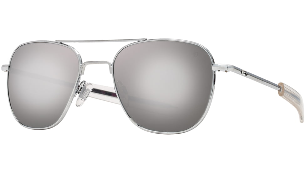 AO Original Pilot Sunglasses, Silver Frame, 52 mm SunFlash Silver Mirror SkyMaster Glass Lenses, Bayonet Temple,738921564621