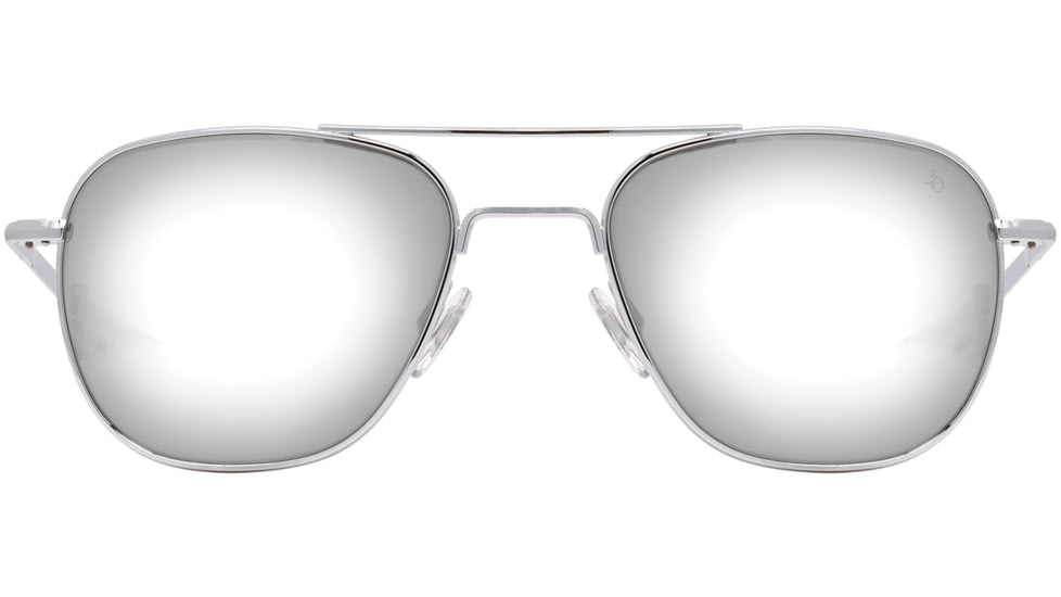 AO Original Pilot Sunglasses, Silver Frame, 57 mm SunFlash Silver Mirror SkyMaster Glass Lenses, Bayonet Temple,738921564706