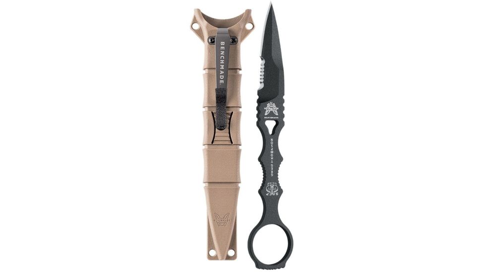 Benchmade SOCP ComboEdge Black Dagger/ Injected Molded Sand Sheath with Dip Coated Clip 178SBKSN