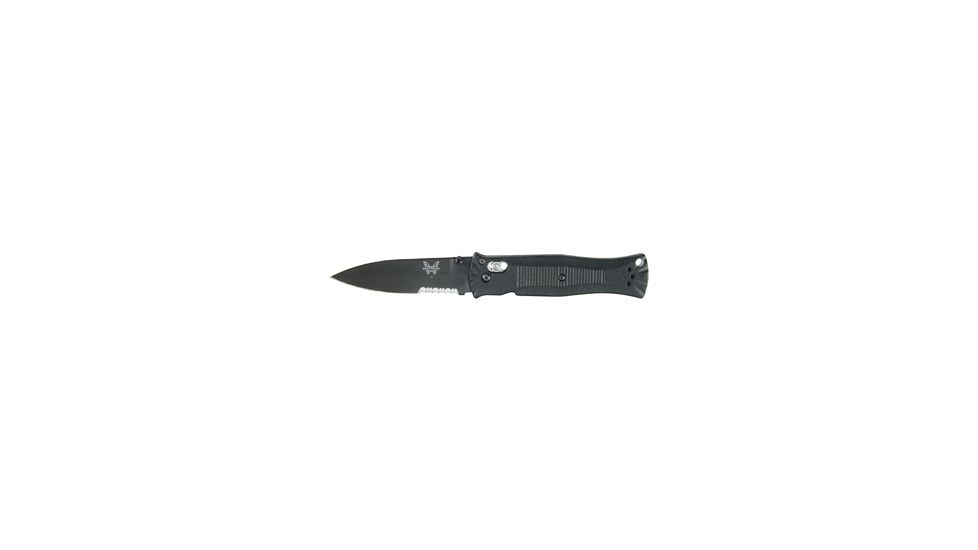 Benchmade 530 Axis Pardue Lock Knife by Pardue Design w/ Combo Edge BK1 Coated Blade &amp; Black Handle 530SBK