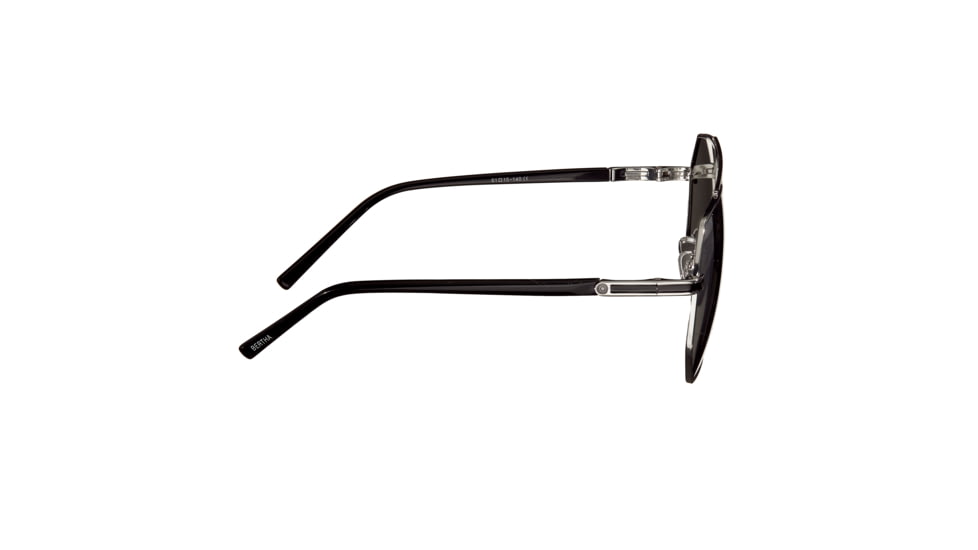 Bertha Brynn Sunglasses - Womens, Silver Frame, Black Polarized Lens, Silver/Black, One Size, BRSBR035BK