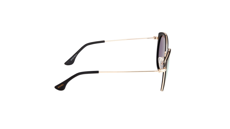 Bertha Reese Sunglasses - Womens, Black Frame, Gold/Green Polarized Lens, Black/Gold-Green, One Size, BRSBR044GD