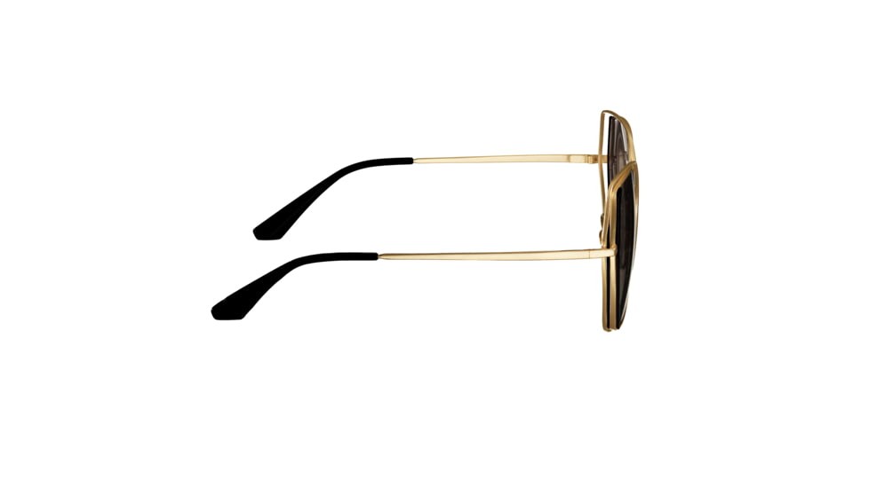 Bertha Remi Sunglasses - Womens, Gold Frame, Black Polarized Lens, Gold/Black, One Size, BRSBR034GY