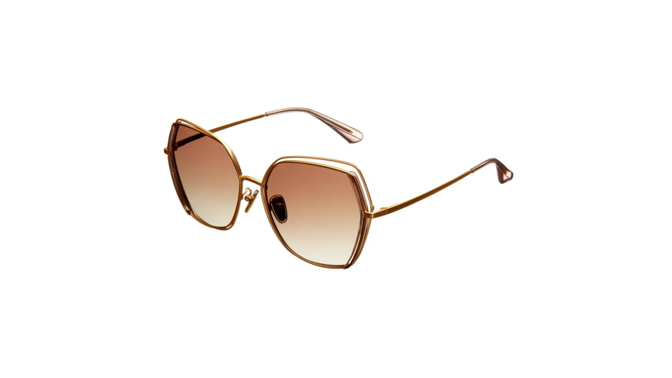 Bertha Remi Sunglasses - Womens, Gold Frame, Brown Polarized Lens, Gold/Brown, One Size, BRSBR034LB