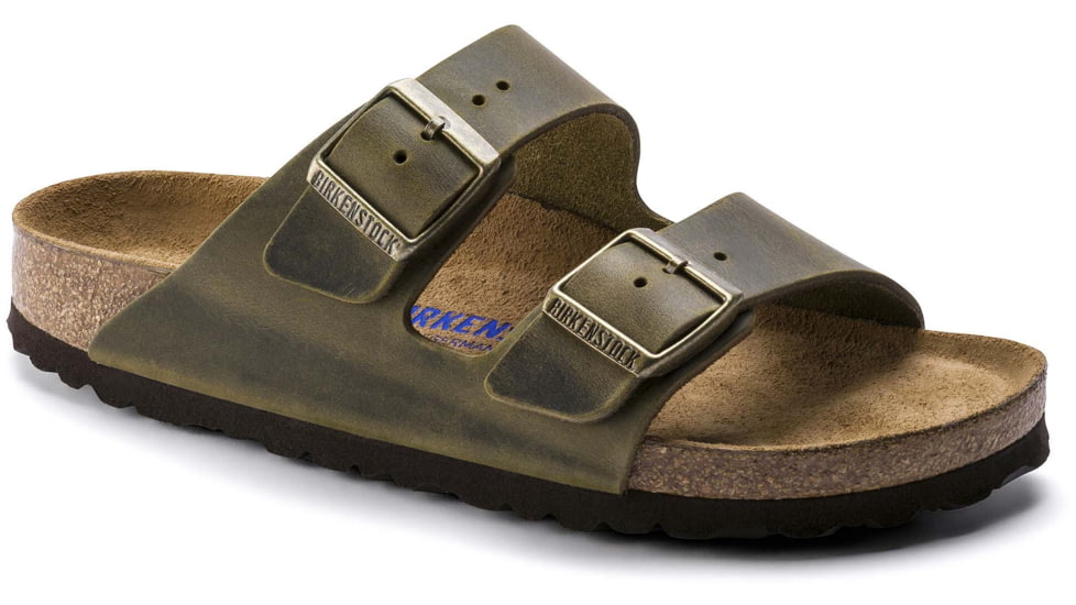 birkenstock men's arizona oiled leather soft footbed sandals