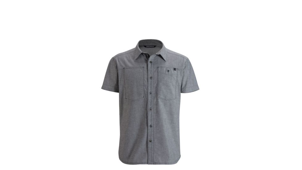 Black Diamond Chambray Modernist Short Sleeve Shirt - Men's, Slate, Extra Large APG36R020XLG1