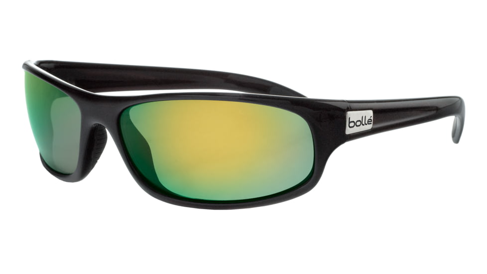 Bolle Anaconda Sunglasses, Matte Black Frame, Brown Emerald Oleo AF Lens, Polarized, 12017