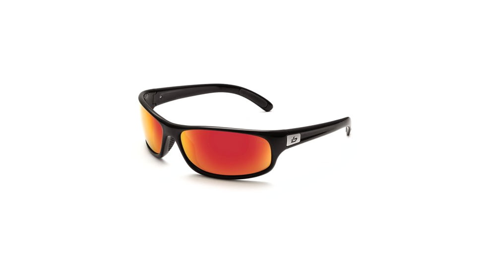 Bolle Anaconda Sunglasses, Shiny Black Frame, TNS Fire Lens, Polarized, 11449