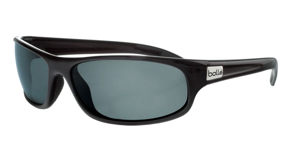 Bolle Anaconda Sunglasses, Shiny Black Frame, TNS Lens, Polarized, 10338, EDEMO1