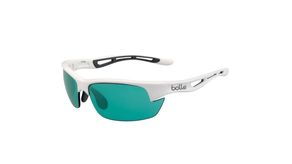 Bolle Bolt S Sunglasses, Shiny White Frame, CompetiVision Gun Oleo AF Lens, 12012
