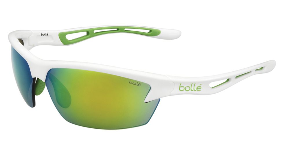 Bolle Bolt Sunglasses, Modulator Green Emerald Oleo AF, Shiny White Green Edge 11773
