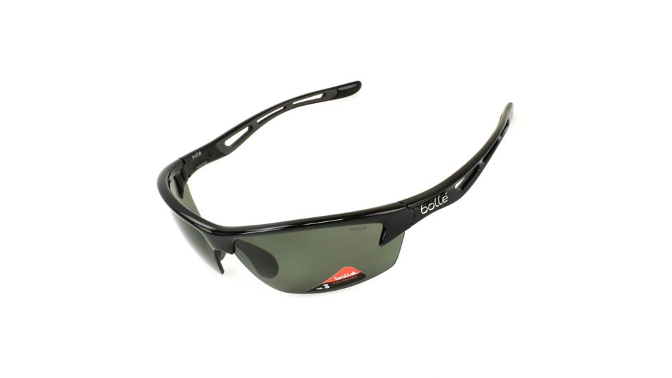 Bolle Bolt Sunglasses, Shiny Black Frame, Photochromic, Polarized TNS Oleo AF Lens, 11867