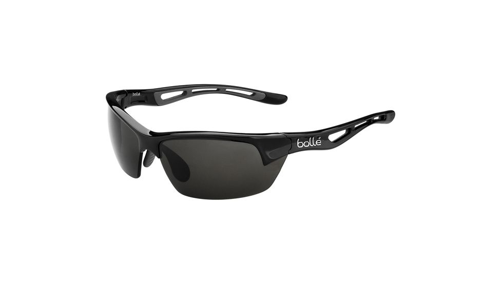 Bolle Bolt Sunglasses, Shiny Black Frame, Photochromic, Polarized TNS Oleo AF Lens, 11869