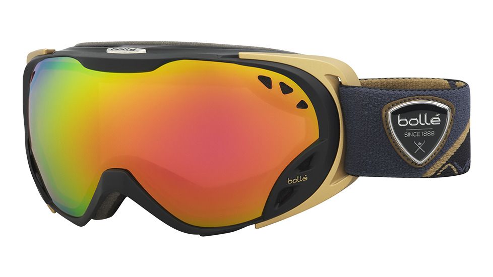 Bolle Duchess Goggles, Black and Gold Frame, Rose Gold Lens, 21462
