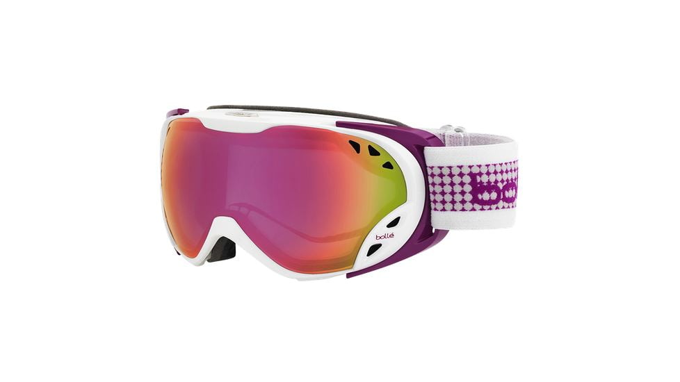 Bolle Duchess Ski/Snowboard Goggles,White and Blue Frame,Rose Gold Lens 21136