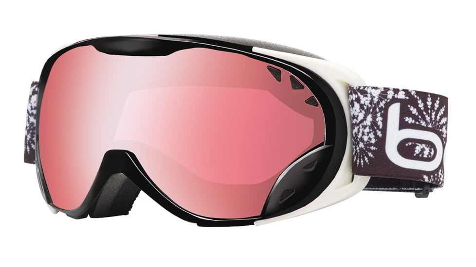 Bolle Duchess Ski/Snowboard Goggles - Black and White Flower Frame and Vermillon Gun Lens 20980