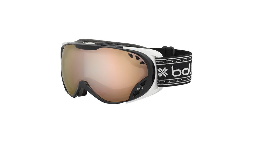 Bolle Duchess Ski/Snowboard Goggles,Black and White Nordic Frame,Photochromic Modulator Citrus Gun Lens 21309