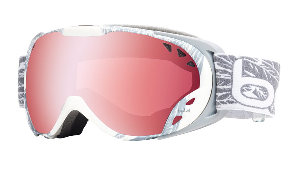 Bolle Duchess Ski/Snowboard Goggles - White and Silver Wings Frame and Vermillon Gun Lens 20977