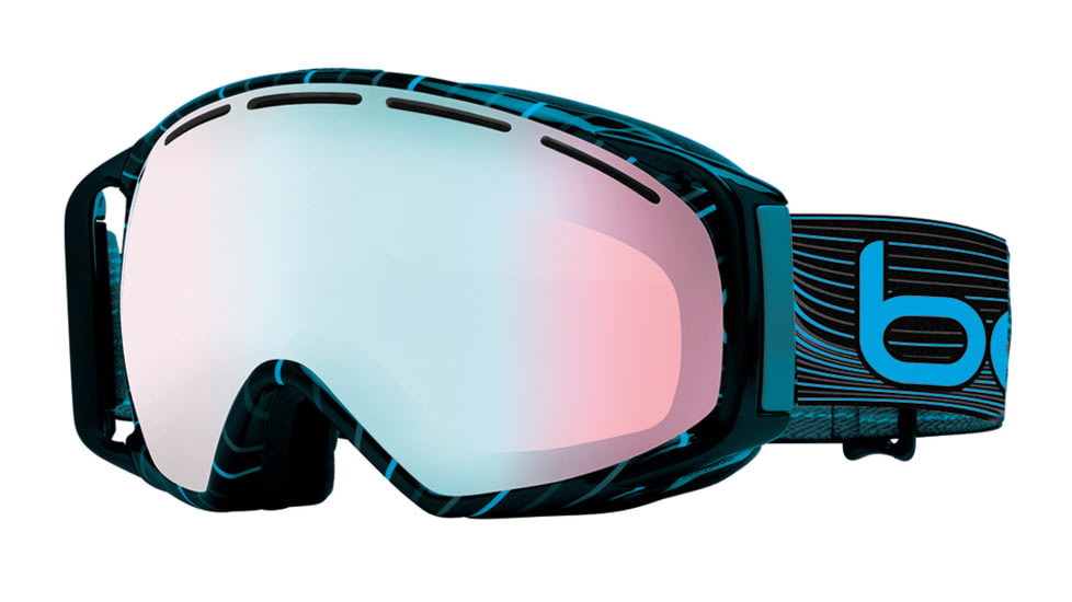 Bolle Gravity Ski/Snowboard Goggles - Grey and Blue Waves Frame and Modulator Vermillon Blue Photochromic Lens 20922