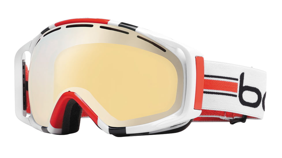 Bolle Gravity Ski/Snowboard Goggles - White Stripes Frame and Amber Gun Lens 20925
