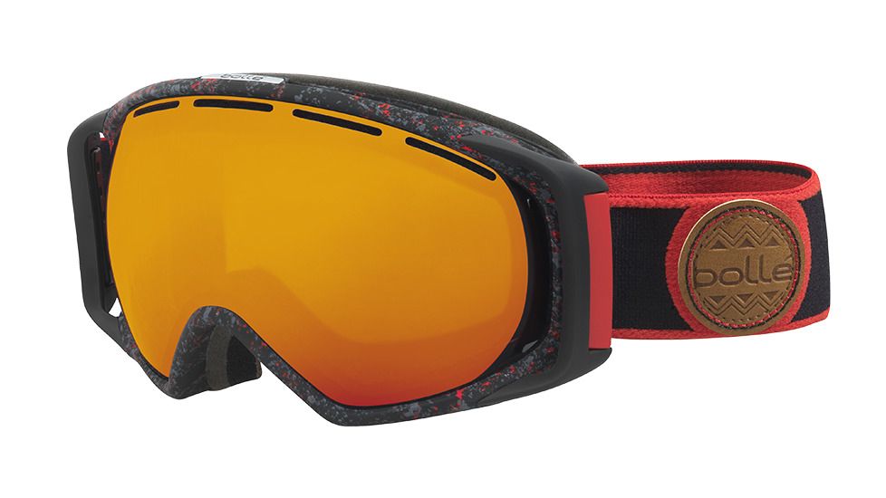 Bolle Gravity Goggles, Black and Red Splatter Frame, Fire Orange Lens, 21458