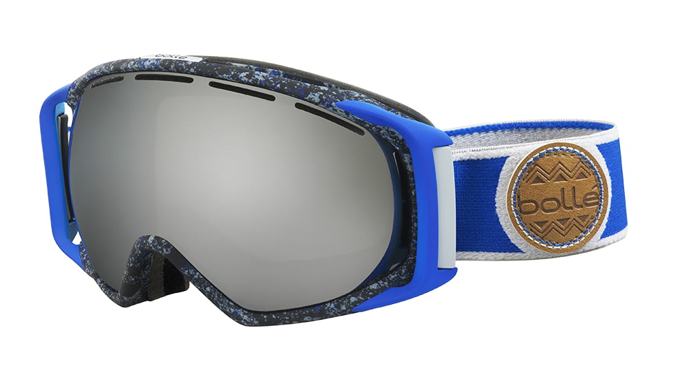 Bolle Gravity Goggles, Blue and Grey Splatter Frame, Black Chrome Lens, 21455