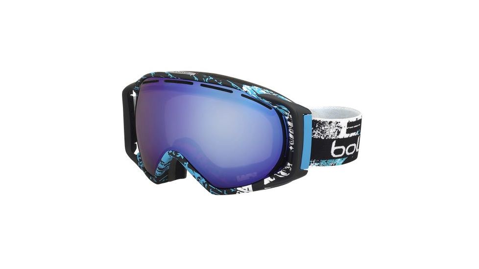 Bolle Gravity Ski/Snowboard Goggles,Matte Black and Blue Frame,Aurora Lens 21295