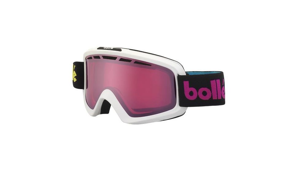 Bolle Nova II Ski/Snowboard Goggles,Matte White Retro Frame,Vermillon Gun Lens 21340