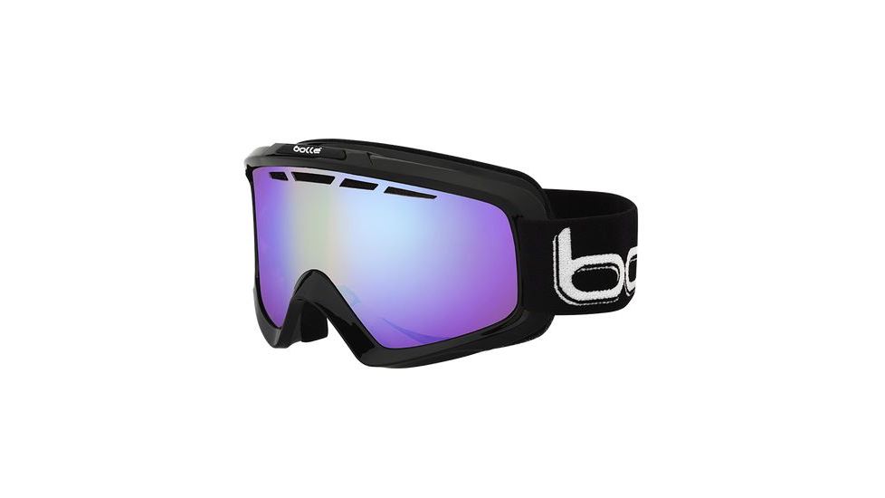 Bolle Nova II Ski/Snowboard Goggles,Shiny Black Frame,Photochromic Modulator Light Control Lens 21070