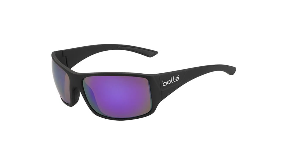 Bolle Tigersnake Sunglasses, Matte Black Frame, Blue Violet Lens, 11930