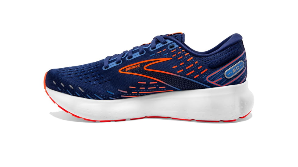 Brooks Glycerin 20 Running Shoes - Mens, Wide, Blue Depths/Palace Blue/Orange, 9.5, 1103822E444.095